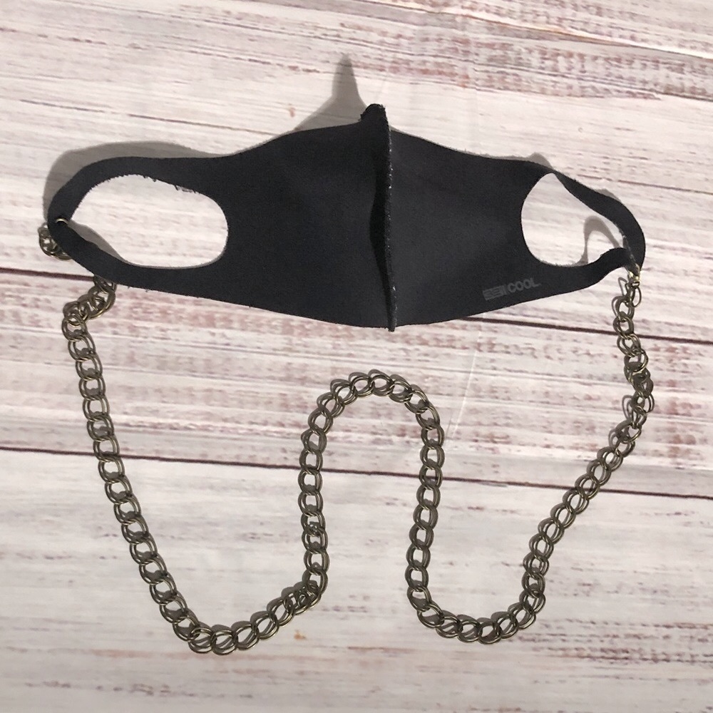 Handmade 33” brass Face Mask Chain custom gift with love charm NWT all ages